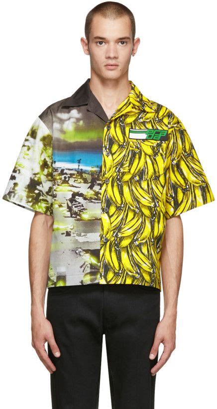 prada banana striped shirt|Prada Shirts for Men .